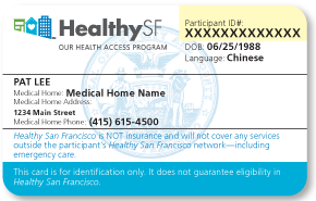Image of Healthy San Francisco ID Card